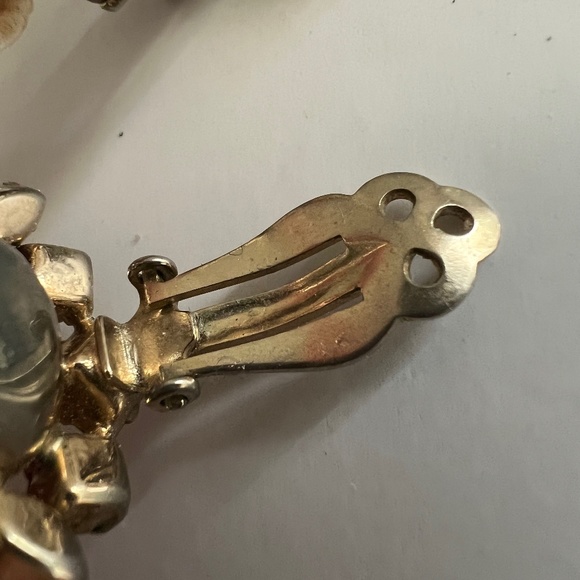 Vintage Sherman Clip On Earrings Emerald Cut Rare - Picture 3 of 14